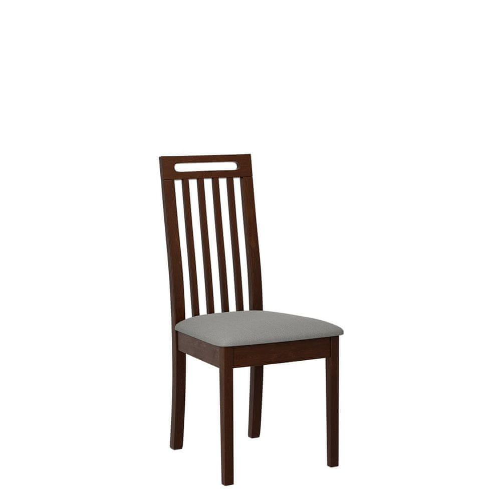 Veneti Jedálenská stolička s čalúneným sedákom ENELI 10 - orech / šedá
